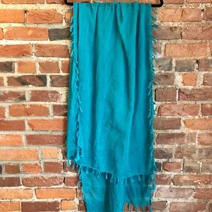 Turquoise Fringed Scarf